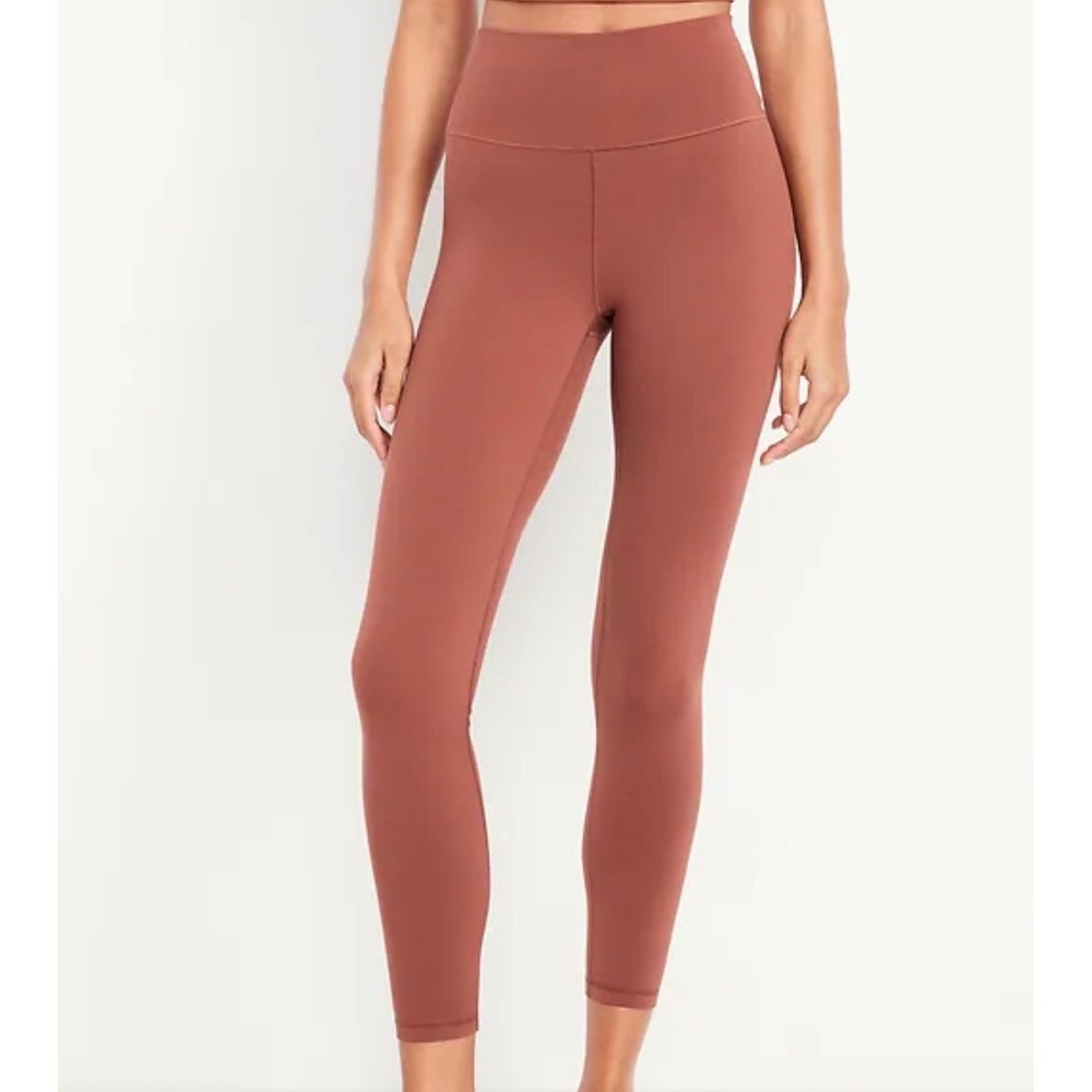 Old Navy Powersoft High-Rise Leggings Womens L Salmon Mesh‎ Pocket Go-Dry 7/8 - Picture 10 of 13